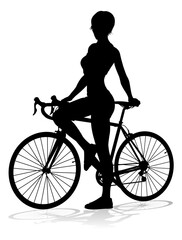 Woman Bike Cyclist Riding Bicycle Silhouette