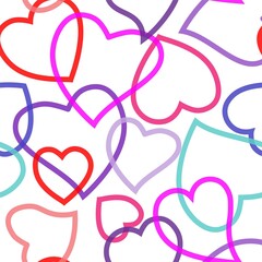 Colorful heart seamless pattern background. 