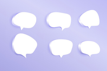 3d very peri or soft purple color speech bubble chat icon collection set poster and sticker concept Banner