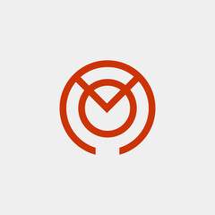 M Owl Circle Logo Creative Modern Minimal Alphabet Initial Letter Mark Monogram Editable in Vector Format