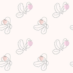 Vector seamless pattern from
 wild strawberries