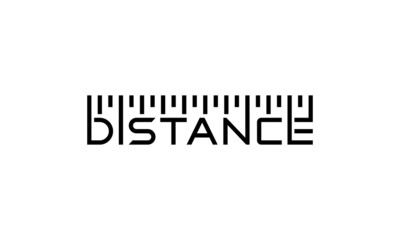 Distance text typography logo design.