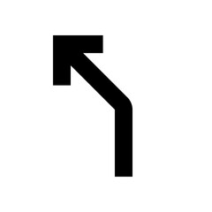 Turn Slight Left Icon, Turn Slight Left Vector, Turn Slight Left Vector Symbol
