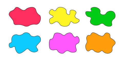 Multicolor elements blots shapes illustration vector set