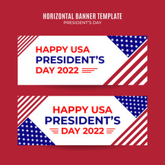 Happy Presidents day in United States. Federal holiday in America. Celebrated in February. Horizontal Poster, banner, space area and background