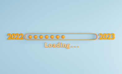 Loading technology icon bar for countdown and update progress of 2022 to 2023 for preparation happy...