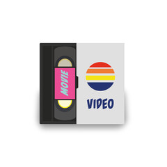 Vector illustration of video cassette VHS retro