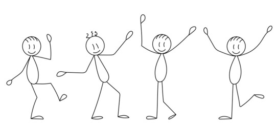 figure people rejoice set ,contour, vector