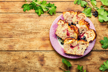 Homemade black currant pie