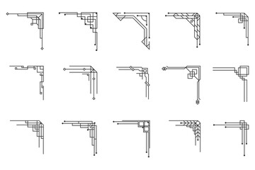 Art deco vintage frame and border ornament set.