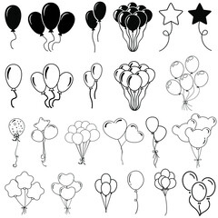 Balloons icon vector. Birthday illustration sign. Celebration symbol. event logo.