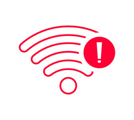 no Wifi wireless icon vector red color