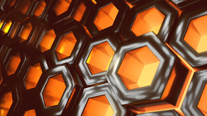 Geometric shapes, hexagon3d