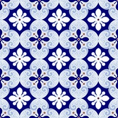 Floral tile pattern vector