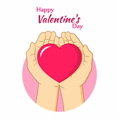 Vector illustration of Happy Valentine's Day concept greeting