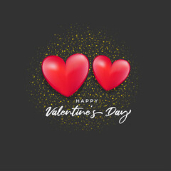 Vector illustration of Happy Valentine's Day concept greeting