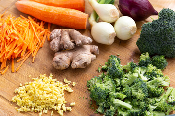 Vegetables on a cutting board, healthy food