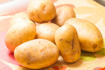 Pile of raw potatoes