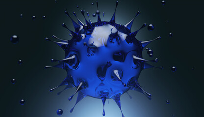 Coronavirus 3D render illustration  Molecule, a particle of a retrovirus