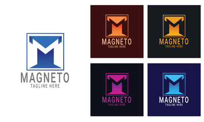 Naklejka premium Magneto M Letter Logo