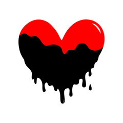 Purification of the mind. Clear and purify the heart and soul. The stain of blackness is like a spiritual sin that covers a pure heart. The concept of morals and ethics. Vector illustration symbol.