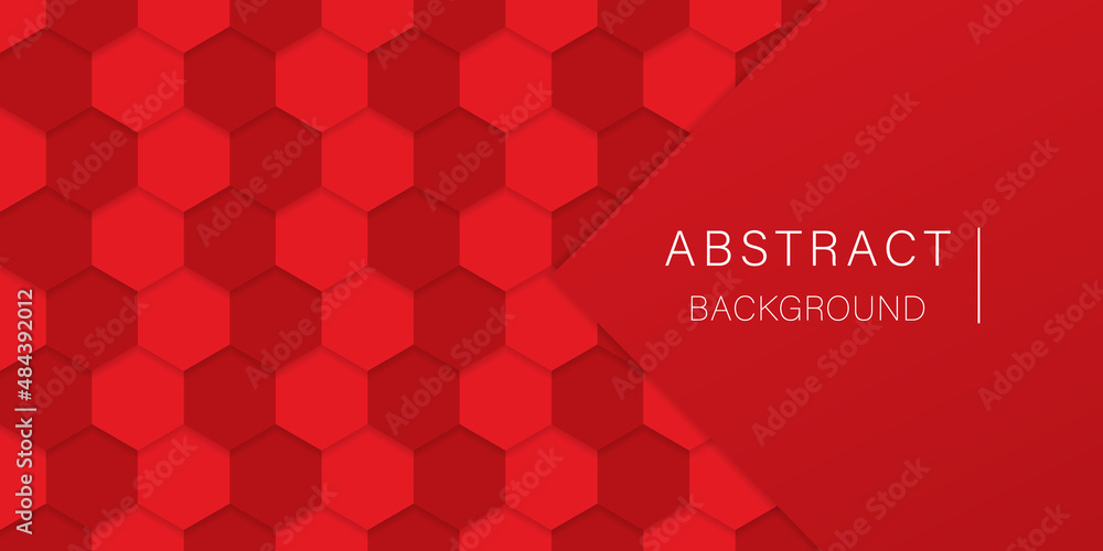 Aufkleber red futuristic background. bright red hexagon backdrop. abstract technology pattern with hex shapes.