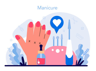 Manicurist service concept. Beauty salon worker. Nail treatment