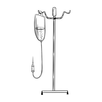 iv drip stand black and white clip art preview