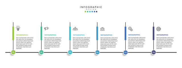 Steps business timeline process infographic template design with icons