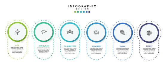 Steps business timeline process infographic template design with icons
