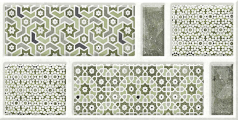 Multicolor digital wall tiles design for interior abstract home decor used ceramic digital wall tile background texture.