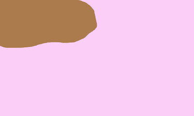 peach background with brown bubble abstract in the top corner