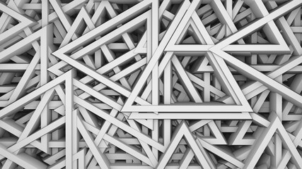 Intricate interplay of geometric figures 3d render