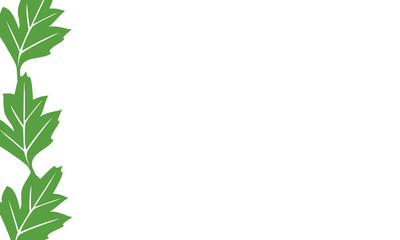 white background with leaves on the side