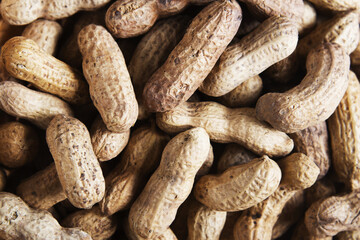Peanut closeup top view background