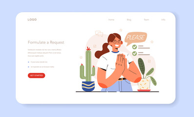 Soft skills web banner or landing page. Business people or employee