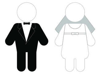 Wedding Married couple Icon. Bride and Groom