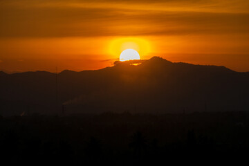 Sunset in summer