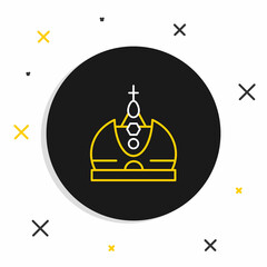 Line King crown icon isolated on white background. Colorful outline concept. Vector