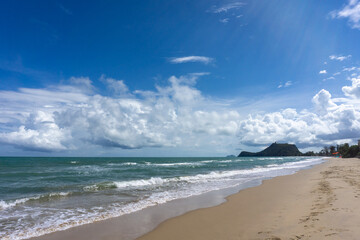 By the beach on a clear day