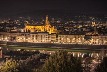 Obraz premium View of florence by night at high quality.
