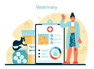 Pet veterinarian concept. Veterinary doctor checking and treating