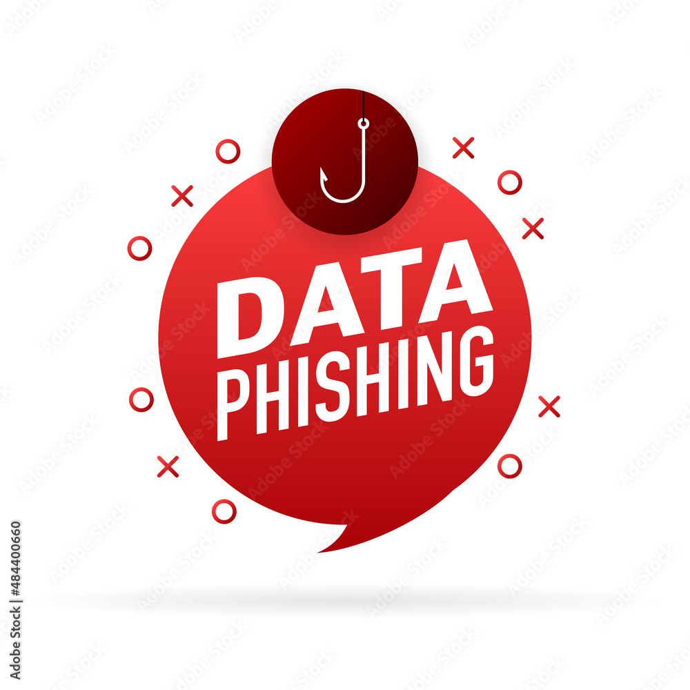 Aufkleber data fishing, hacker attack. computer hack concept. cyber security concept. message icon
