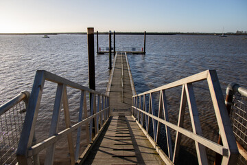 Fototapeta premium A Pontoon on the River Crouch at Burnham-on-Crouch, Essex