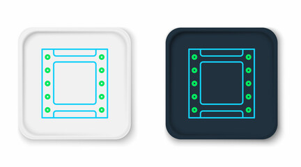 Line Play video icon isolated on white background. Film strip sign. Colorful outline concept. Vector