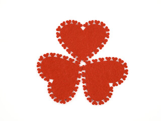 Decorative Valentine's day decorations on white background