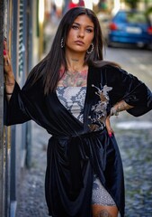 portrait shooting of a tattoo woman in funchal madeira portugal 