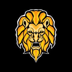 Mascot lion head vector illustration logo