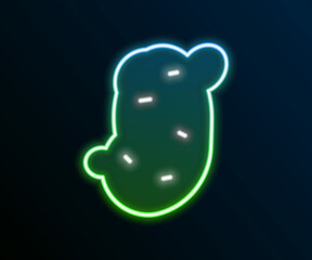Glowing neon line Potato icon isolated on black background. Colorful outline concept. Vector