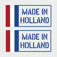 made in Netherlands stamp set, Holland product emblem